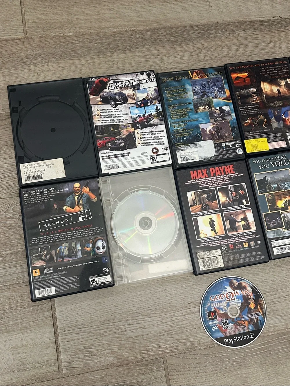 VTG PlayStation 2 Video Games Lot (11) (God Of War 1 & 2, Manhunt, Max Payne)